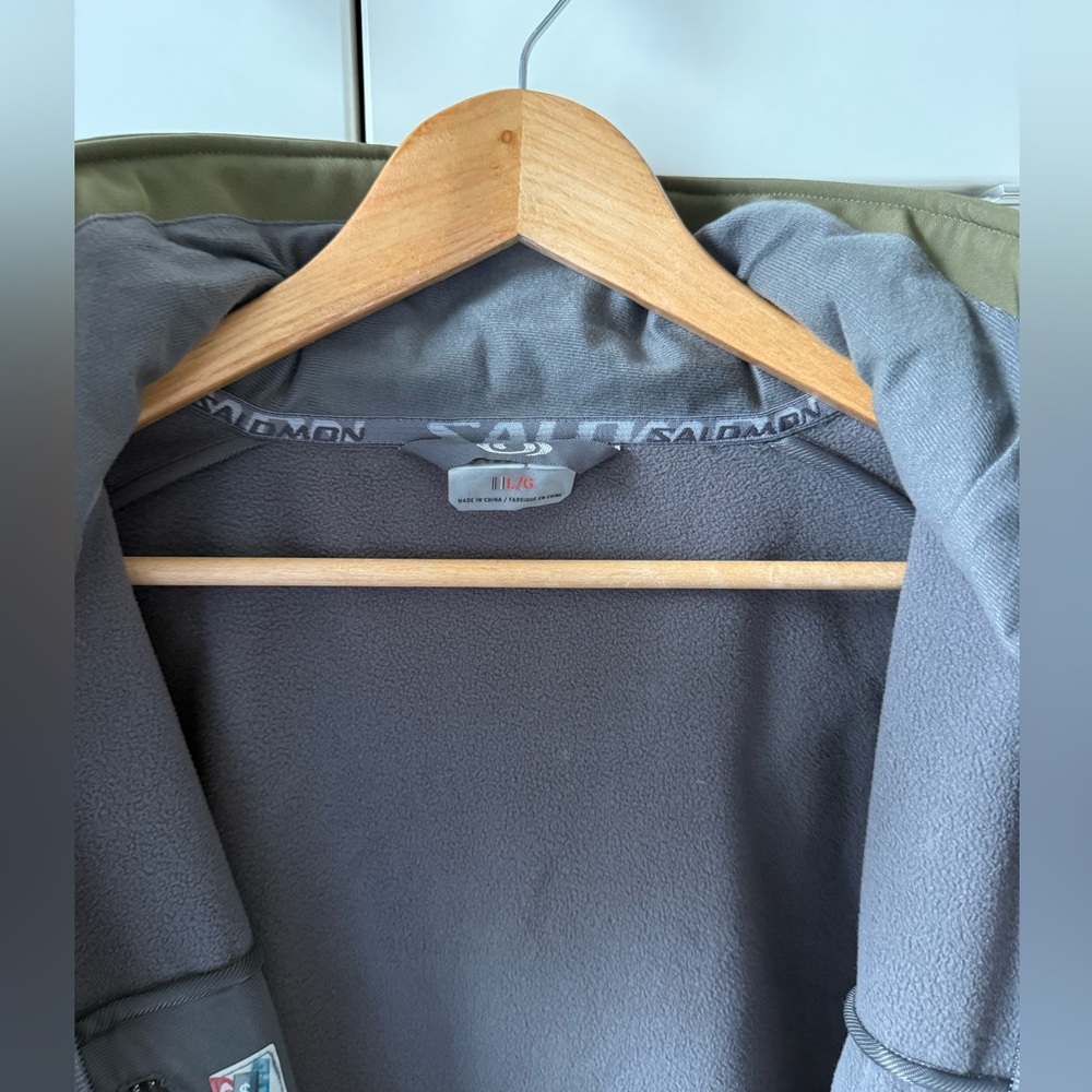 Salomon Clima Pro Men’s Ski Jacket Olive/White Size L Waterproof - Picture 6 of 15